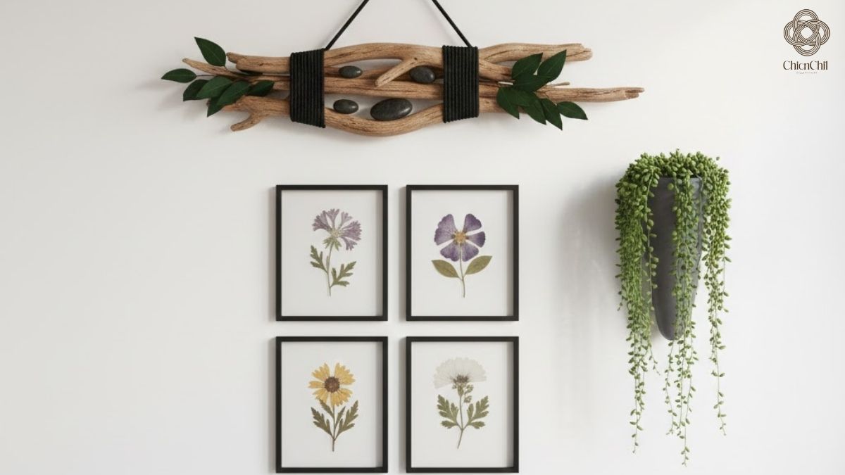 Handcrafted wall art inspired by dried botanicals, bringing warmth, texture, and a quiet connection to nature into the space.