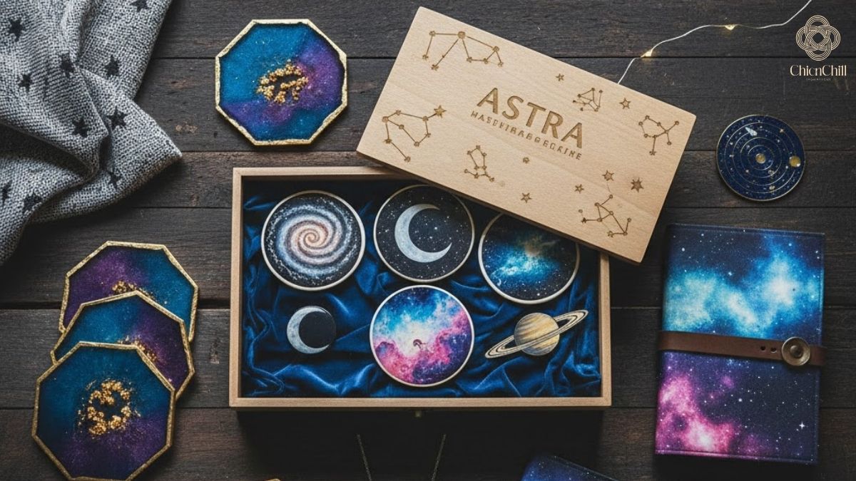 &ldquo;Each piece in the ASTRA collection is carefully handcrafted, capturing galaxies, moons, and cosmic patterns in rich, celestial tones.