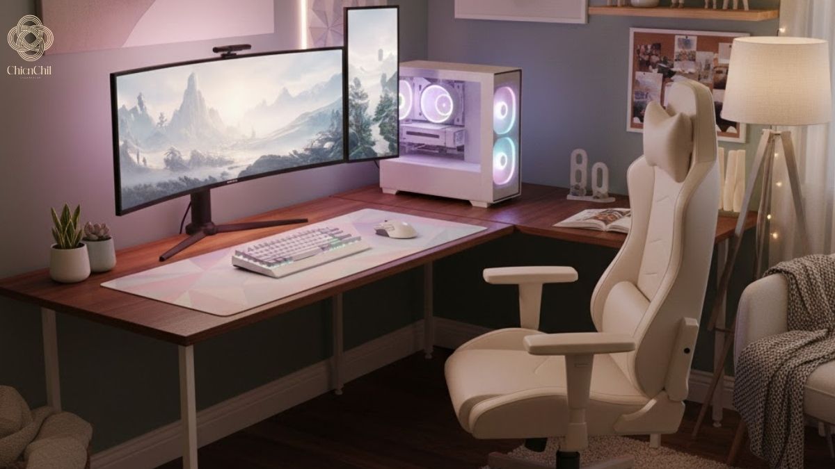 A calm workspace designed for focus, comfort, and balance.